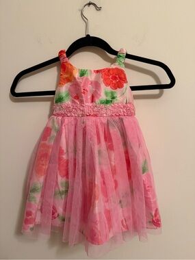 Koala Kids Pink Floral Tulle Dress